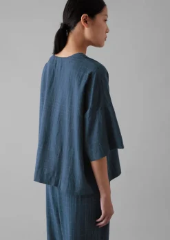 Sketched Check Cotton Pyjama Top