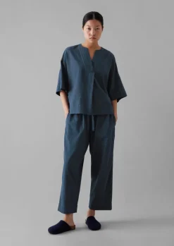 Sketched Check Cotton Pyjama Top