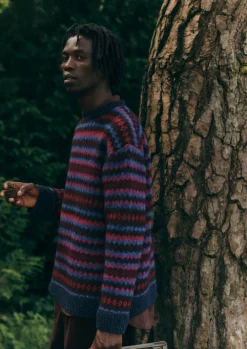 Soundwave Jacquard Crew Neck Sweater