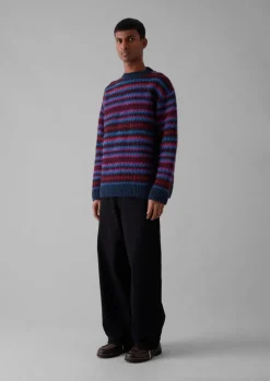 Soundwave Jacquard Crew Neck Sweater