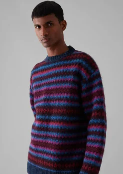 Soundwave Jacquard Crew Neck Sweater