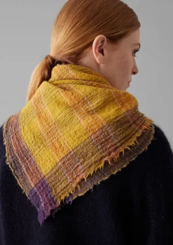 Stellar Boiled Wool Check Scarf