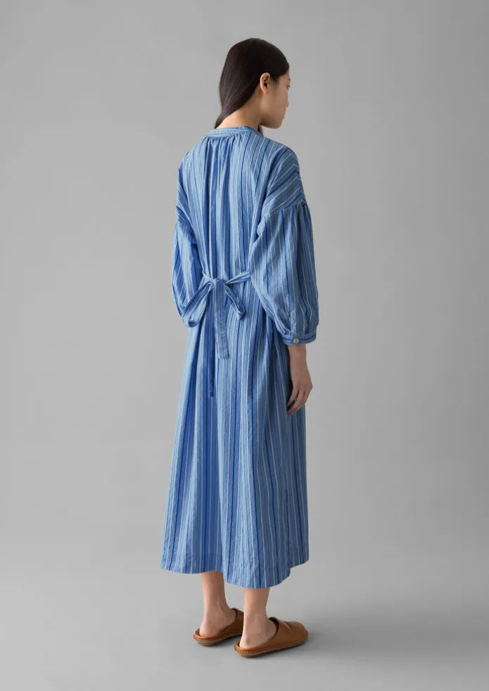 Stripe Poplin Gathered Dress