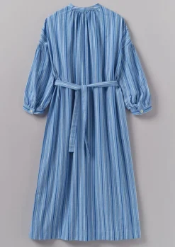 Stripe Poplin Gathered Dress