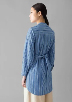 Stripe Poplin Wrap Front Shirt