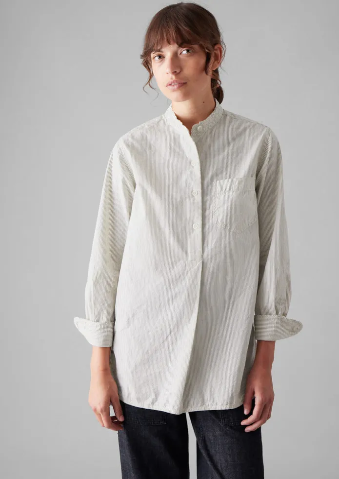 Taro Stripe Organic Cotton Poplin Shirt