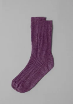 Textured Rib Cotton Marl Socks