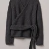 V-Neck Wool Wrap Cardigan