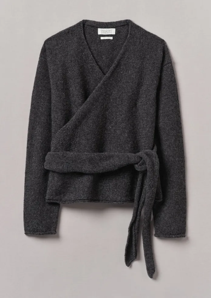 V-Neck Wool Wrap Cardigan
