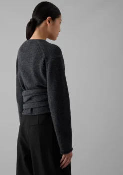 V-Neck Wool Wrap Cardigan