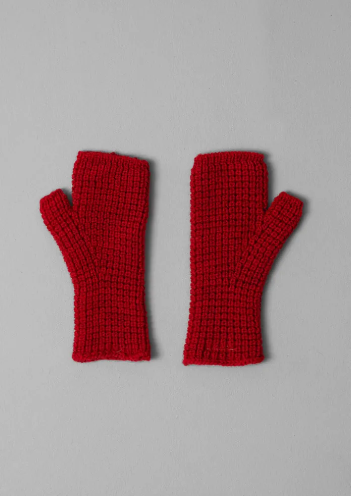 Waffle Stitch Fingerless Gloves