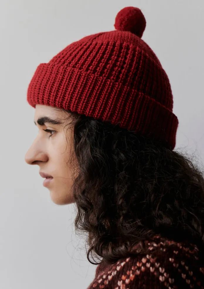 Waffle Stitch Wool Beanie