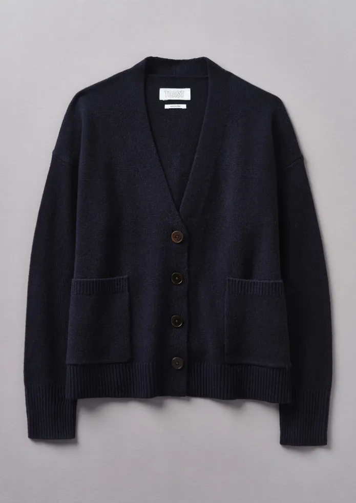 Wool Cashmere Boxy Cardigan