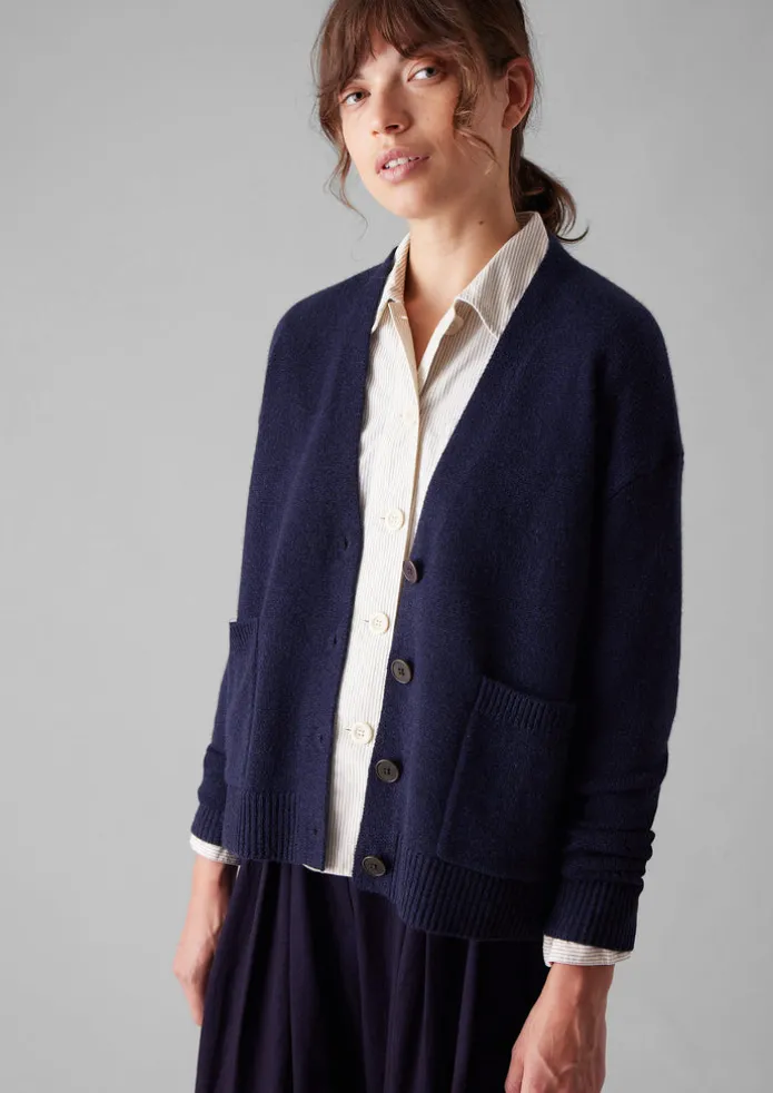 Wool Cashmere Boxy Cardigan