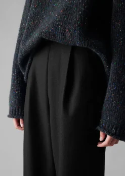 Wool Flannel Pleat Front Trousers