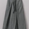 Wool Flannel Tie Front Culottes