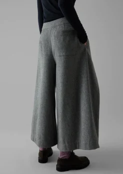 Wool Flannel Tie Front Culottes