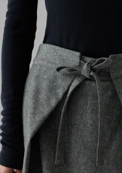 Wool Flannel Tie Front Culottes