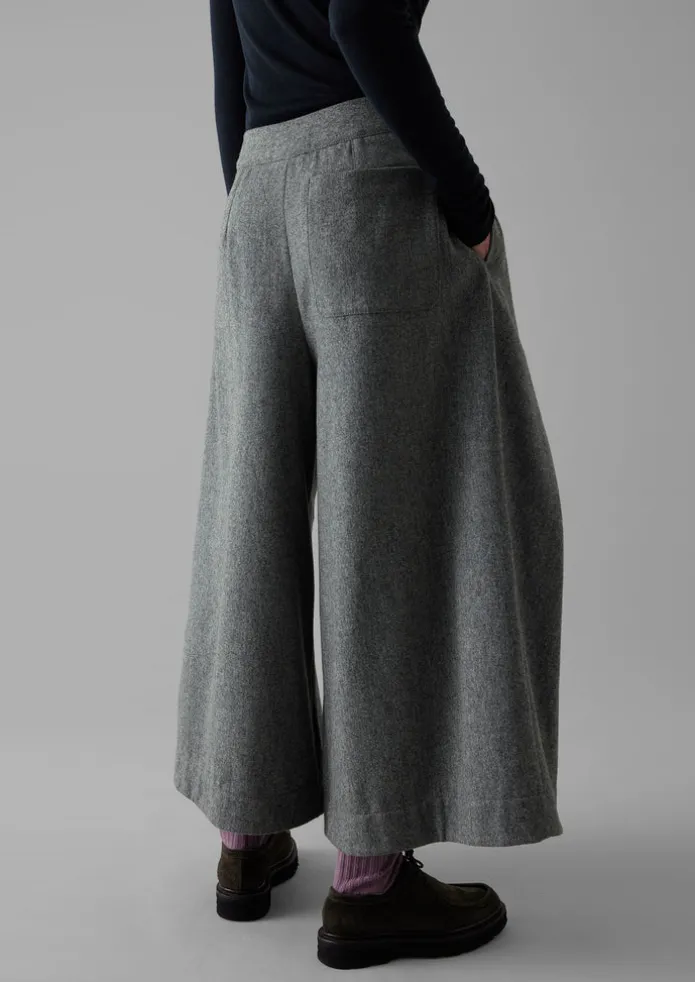 Wool Flannel Tie Front Culottes