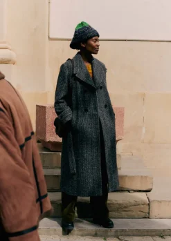 Wool Herringbone Belted Coat